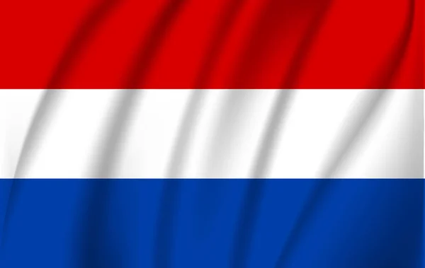 Nederlandse vlag zwaaien in de wind — Stockvector