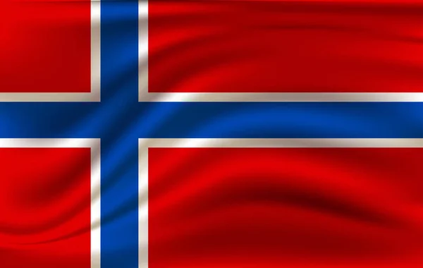 Bandeira da Noruega acenando. Bandeira nacional da Noruega para o dia da independência . —  Vetores de Stock