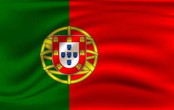 Waving flag of Portugal.. — Stock Vector