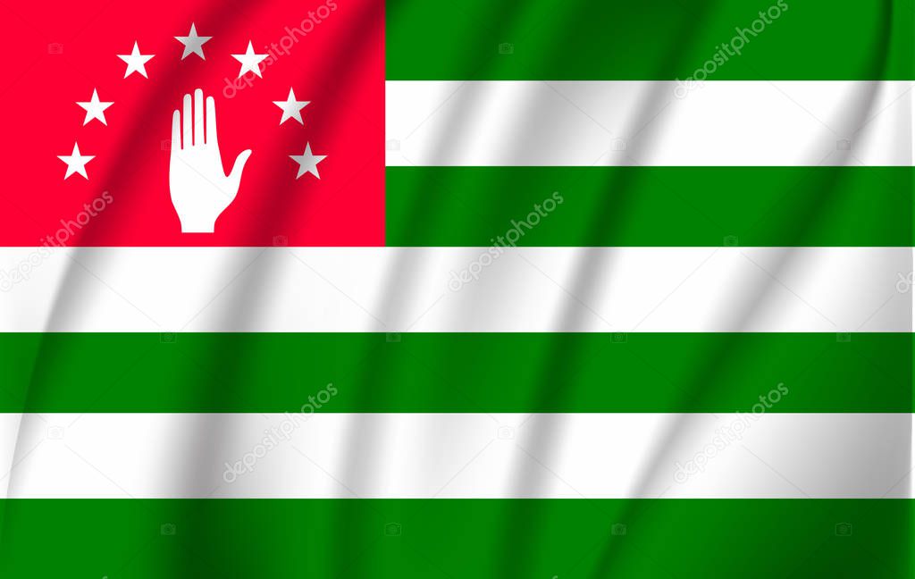 Abkhazia flag. Abkhazia Flag vector illustration.