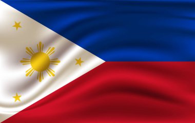 Filipinler rüzgarda sallayarak bayrak