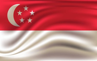 Singapur bayrağı sallayarak gerçekçi.