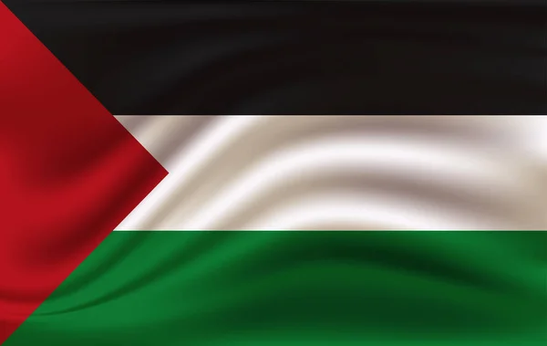 Image vectorielle de l'État de Palestine agitant le drapeau — Image vectorielle