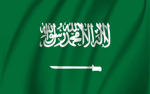 Imagen vectorial del Estado de Arabia Saudita ondeando la bandera — Archivo Imágenes Vectoriales