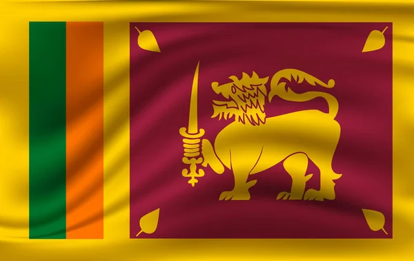 Fondo de la bandera de Sri Lanka con textura de tela. Sri Lanka bandera vector ilustración . — Vector de stock