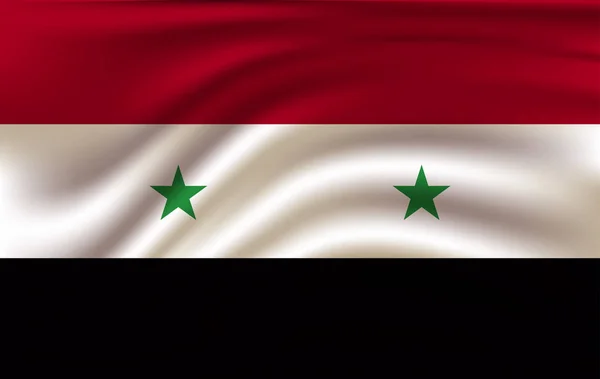 阿拉伯叙利亚共和国的国旗飘扬 — 图库矢量图片