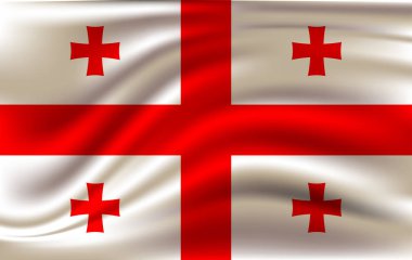 Gürcistan bayrağı sallıyor.