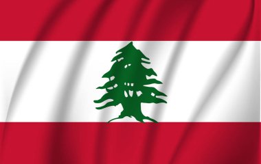 Lübnan'ın gerçekçi dalgalanan bayrak.