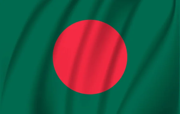 Bandiera sventolante 3D del Bangladesh — Vettoriale Stock