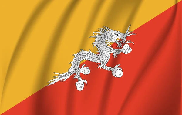 Bhutan machał flagą. Ilustracja wektorowa — Wektor stockowy