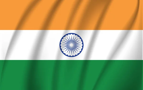 Индия размахивает флагом. Фоновая текстура флага Индии . — стоковый вектор