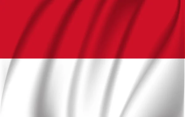 Indonesia ondeando bandera aislada sobre fondo blanco . — Archivo Imágenes Vectoriales