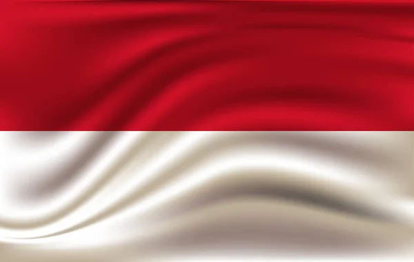 Beyaz arka plan karşı izole bayrak sallayarak Endonezya. — Stok Vektör