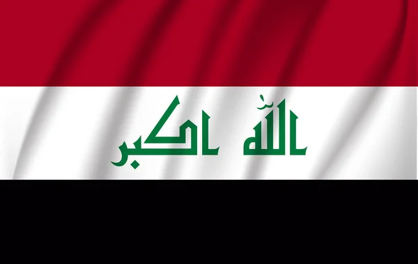 The waving flag of Iraq — Stock Vector