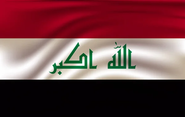 La bandera ondeante de Irak — Vector de stock