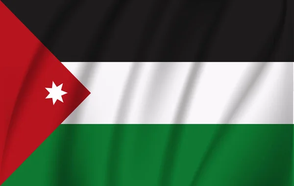 Bandera ondeante 3D de Jordania — Vector de stock