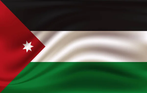 3D wapperende vlag van Jordanië — Stockvector