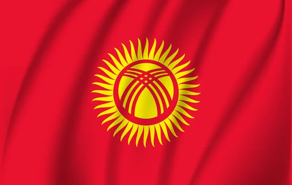 Realistisches Fahnenschwenken von Kyrgyzstan.. — Stockvektor