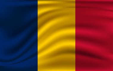 Çad'ın 3D dalgalanan bayrak