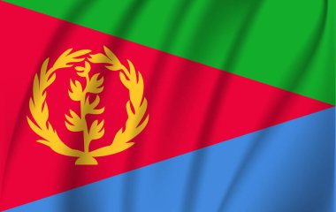 Eritre 3D dalgalanan bayrak