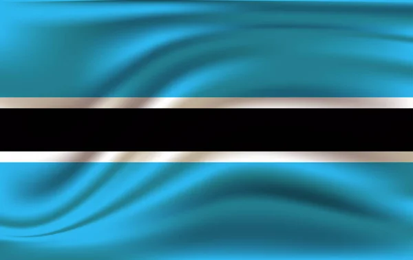 Drapeau du Botswana. Drapeau agitant réaliste de la République du Botswana. Drapeau fluide texturé en tissu du Botswana . — Image vectorielle