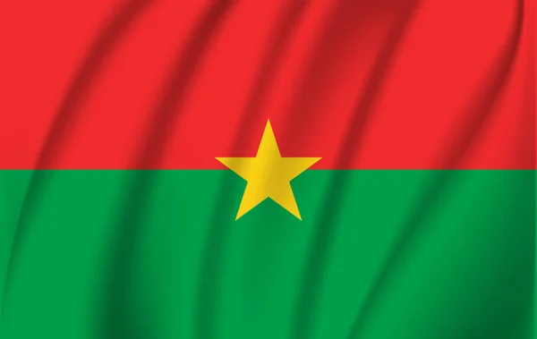 Bandera de Burkina Faso ondeando en el viento — Archivo Imágenes Vectoriales