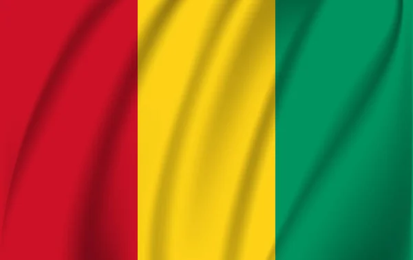 Bandera de Guinea-Bissau. Bandera ondeante realista de Guinea-Bissau . — Archivo Imágenes Vectoriales