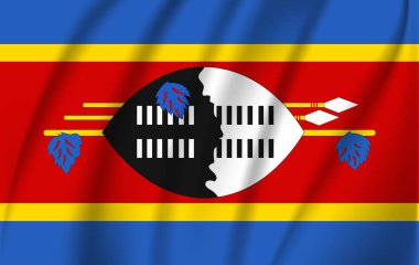 Svaziland bayrağı. Svaziland Krallığının gerçekçi bayrağı.