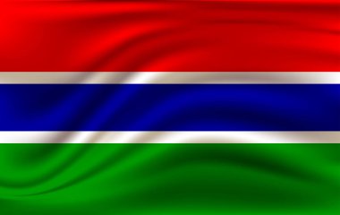 Gambiya bayrağı. Gambiya Cumhuriyeti 'nin gerçekçi bayrağı.