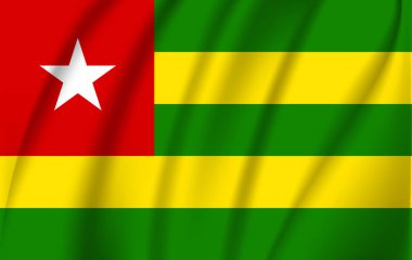 Togo bayrağı. Togo Cumhuriyeti 'nin gerçekçi bayrağı.