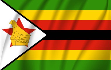 Zimbabwe bayrağı. Zimbabwe Cumhuriyeti 'nin gerçekçi bayrağı.