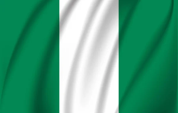 Bandeira da Nigéria. Bandeira de acenar realista da República Federal da Nigéria . — Vetor de Stock
