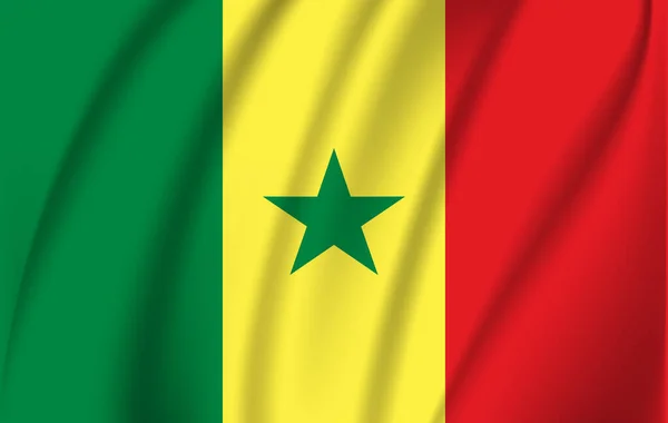 3d waving Flag of Senegal. — стоковий вектор