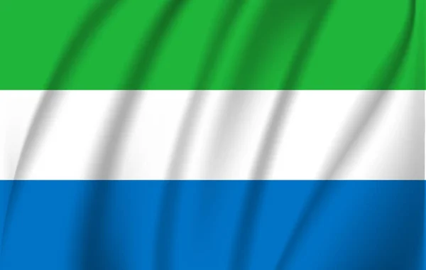 3D飘扬的塞拉利昂王冠旗帜. — 图库矢量图片