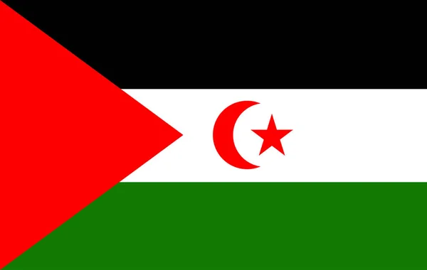 Bendera Sahara Barat. Ilustrasi vektor - Stok Vektor