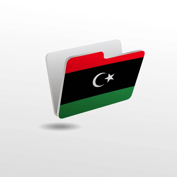 Ordner mit dem Bild der libyschen Flagge — Stockvektor