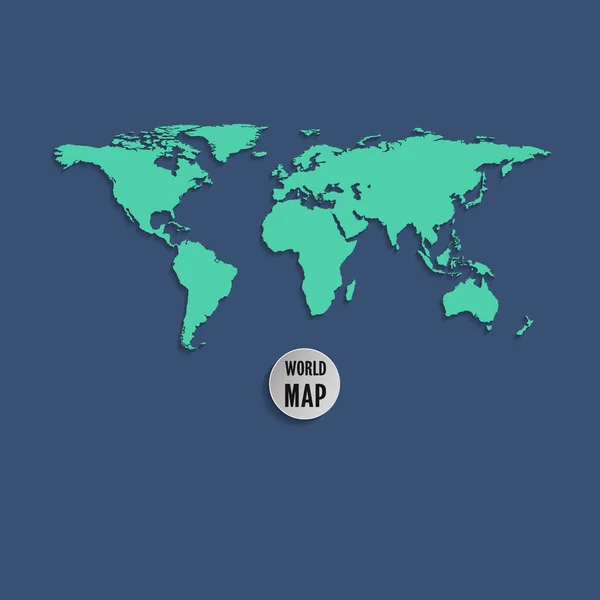 Mappa del mondo a colori vettore moderno — Vettoriale Stock