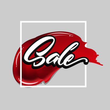 Beyaz arkaplanda izole edilmiş çerçevede kırmızı ruj satışı.