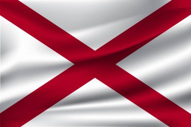 Flag of Alabama ABD 'nin bir eyaletidir. resimleme