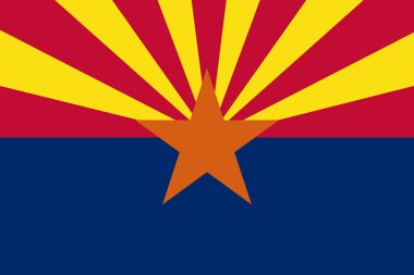 Amerika Birleşik Devletleri 'nin Arizona bayrağı. Çizim. resimleme