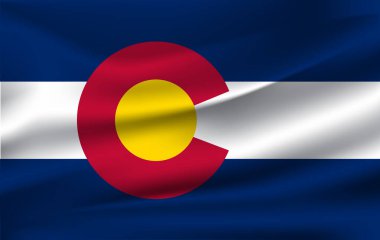 CoLORADO bayrağını sallamak ABD 'nin bir eyaletidir. resimleme