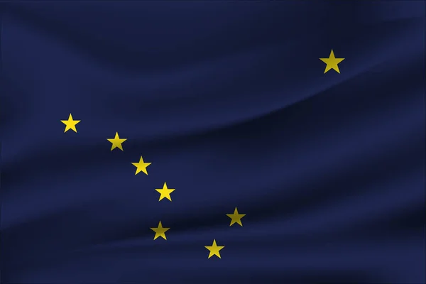 Waving Flag Alaska Estado Estados Unidos Ilustración — Foto de Stock