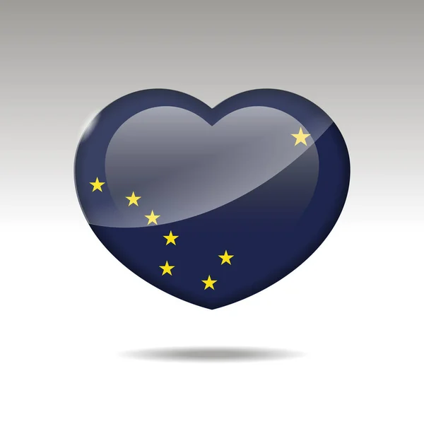 Liebe Alaska Staatssymbol Herz Flaggen Symbol Illustration — Stockfoto