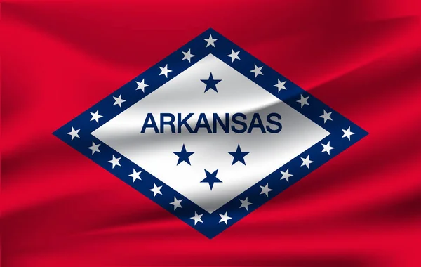 Mávání Vlajkou Arkansasu Stát Usa Ilustrace Waving Flag Arcansas Stát — Stock fotografie