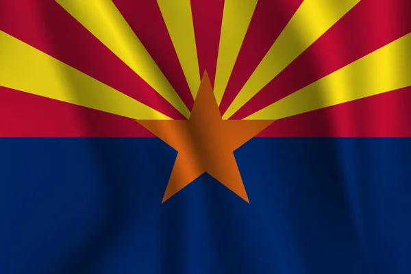 Waving Flag Arizona Een Amerikaanse Staat Arizona Illustratie — Stockfoto