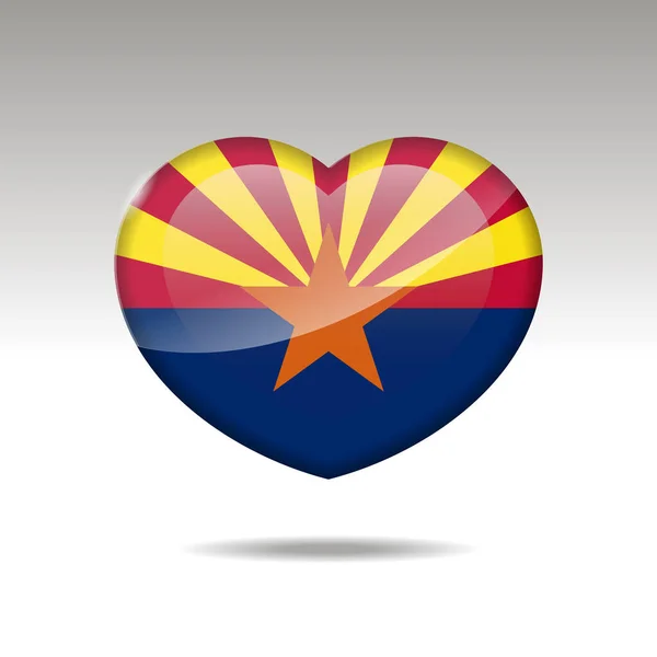 Hou Van Arizona State Symbool Hart Vlag Icoon Illustratie — Stockfoto