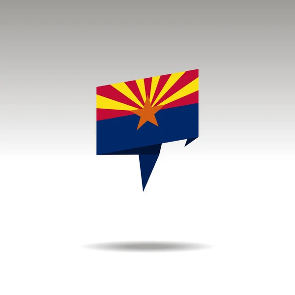 Arizona Papier Vlag Realistische Spraak Zeepbel Witte Achtergrond — Stockfoto