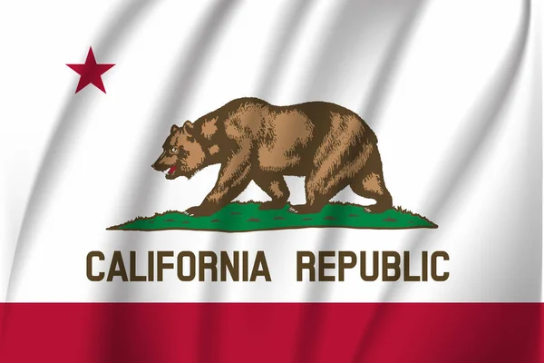 Waving Flag California Estado Estados Unidos Ilustración — Foto de Stock