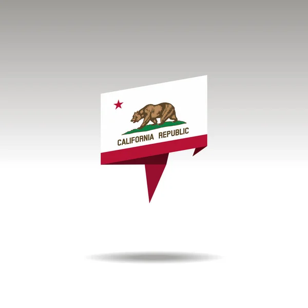 Bandera Papel California Burbuja Habla Realista Sobre Fondo Blanco — Foto de Stock