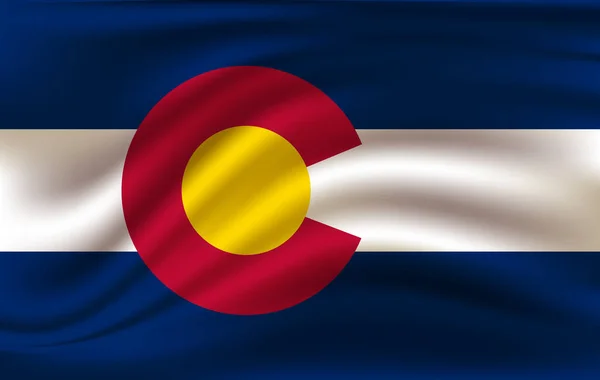 Agitant Drapeau Colorado Est État Des Etats Unis Illustration — Photo